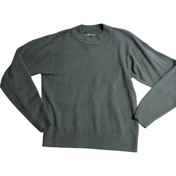 Vintage Sag Harbor Sweater Women's small forest green Acrylic Mock Neck Pullover - Picture 4 of 8